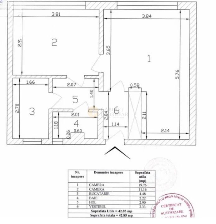 2 camere  |  Decomandat  | Sala Palatului | Etaj 3 - Poză 9