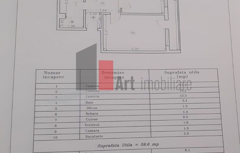 Apartament Decomandat 3 Camere în Berceni, Șos. Giurgiului - Schiță 9