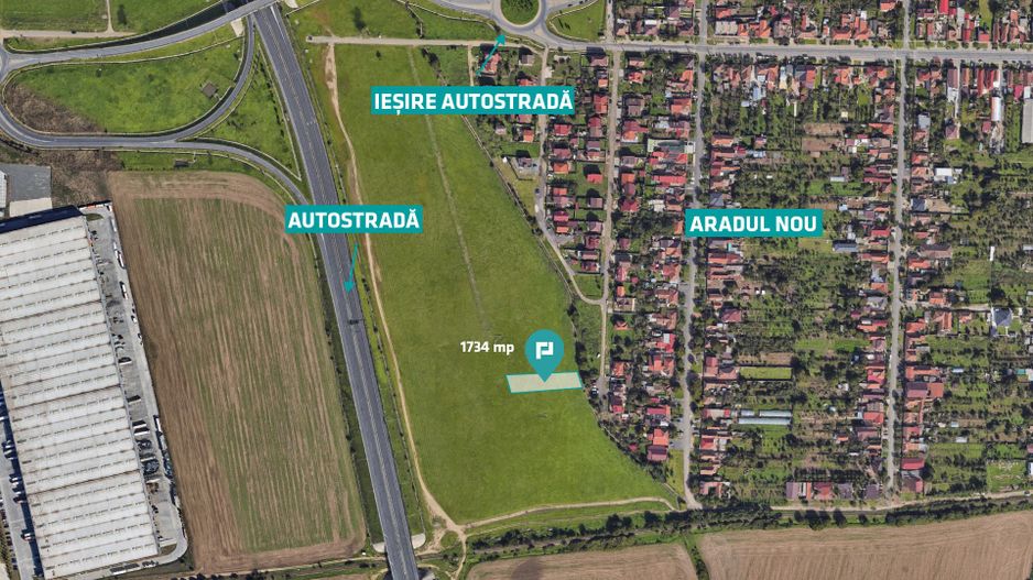 Teren cu PUZ servicii comerciale Aradul Nou - Poză 1