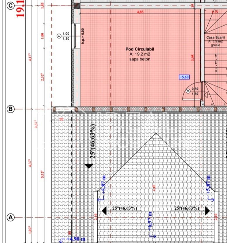 Casa tip quadruplex cu 4 camere in Calea Cisnadiei, zona Casa de Apa - Schiță 9