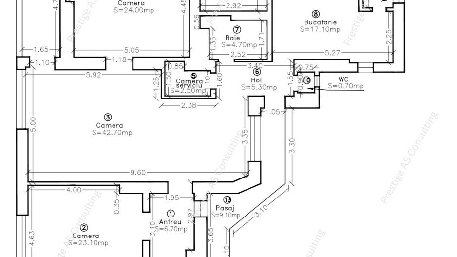 Apartament 3 camere | Balcon | Ultracentral C.D. Loga | Finisaje Premium - Schiță 7