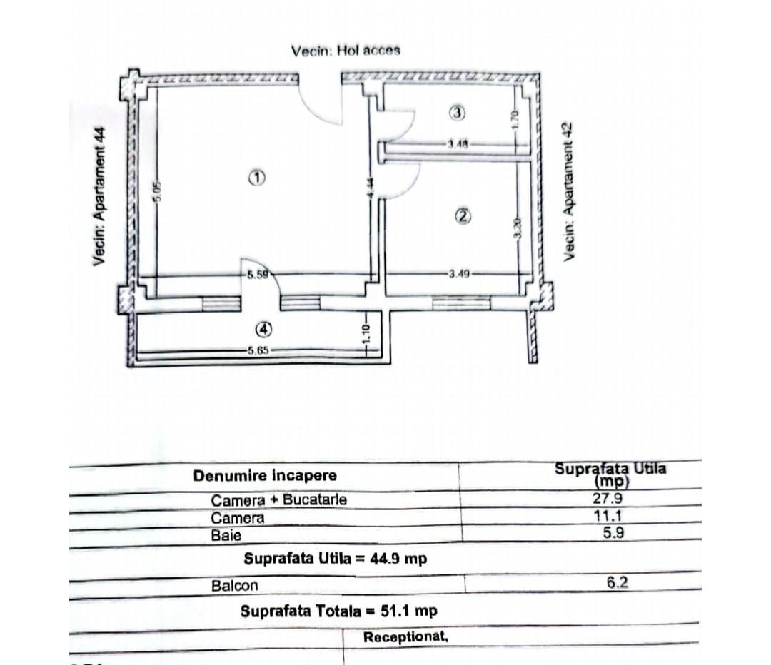 MAMAIA SAT - vizavi LIDL | 2 camere gata de mutare sau investitie - Schiță 15