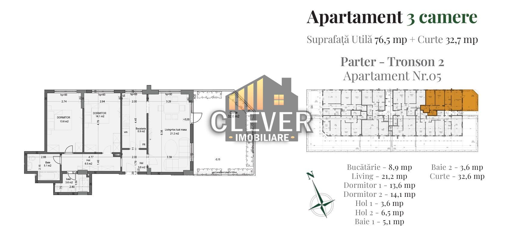 Apartament 3 Camere cu Curte Privată | Metrou Nicolae Teclu - Schiță 12