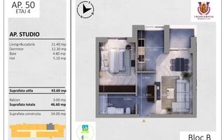 Studio 2 camere de vanzare – The Grand Kristal | pre-certificat verde - Schiță 4