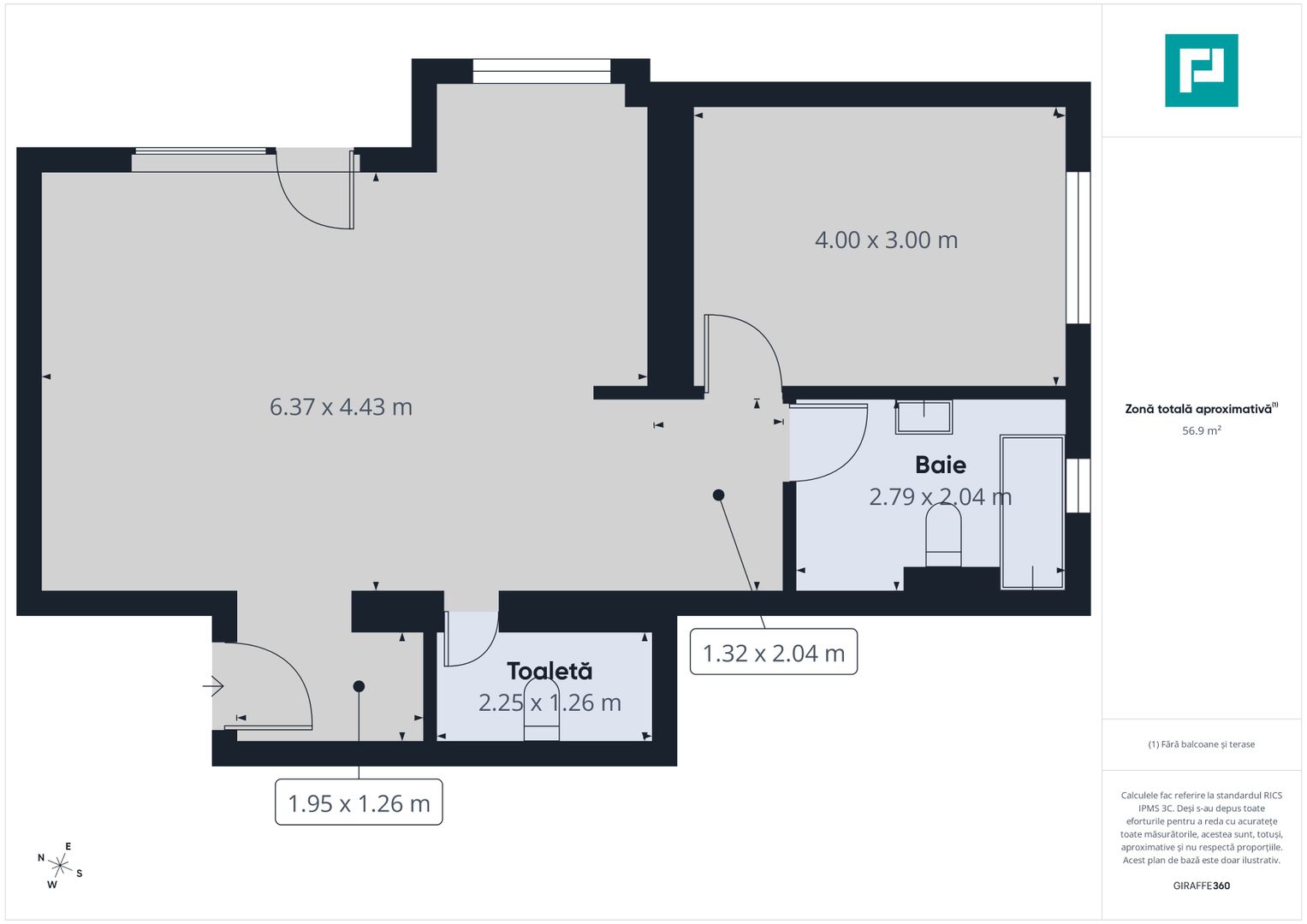 Apartament nou cu 2 camere în Moşniţa Nouă - Poză 8