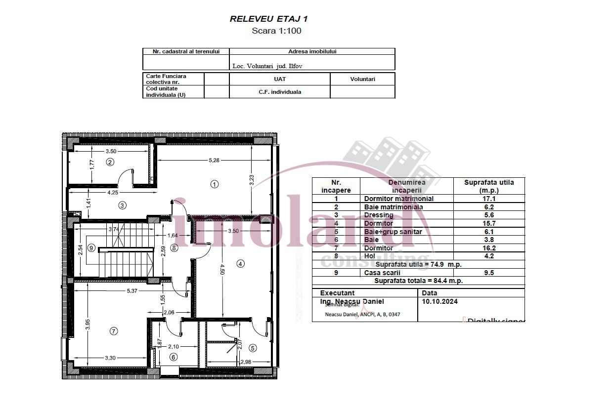 Vanzare - vila NOUA - 6 camere+curte - Iancu Nicolae-Pipera - Schiță 6