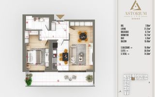 2 camere  proiect premium titan pallady - Schiță 6