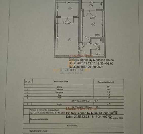 Apartament nou 2 camere, prima închiriere, metrou Apărătorii Patriei - Schiță 8