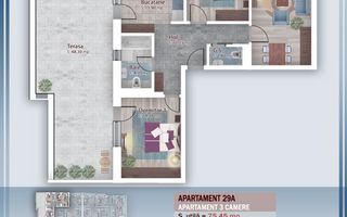 Apartament 3 camere cu terasă de 48 mp - Theodor Pallady - Poză 1