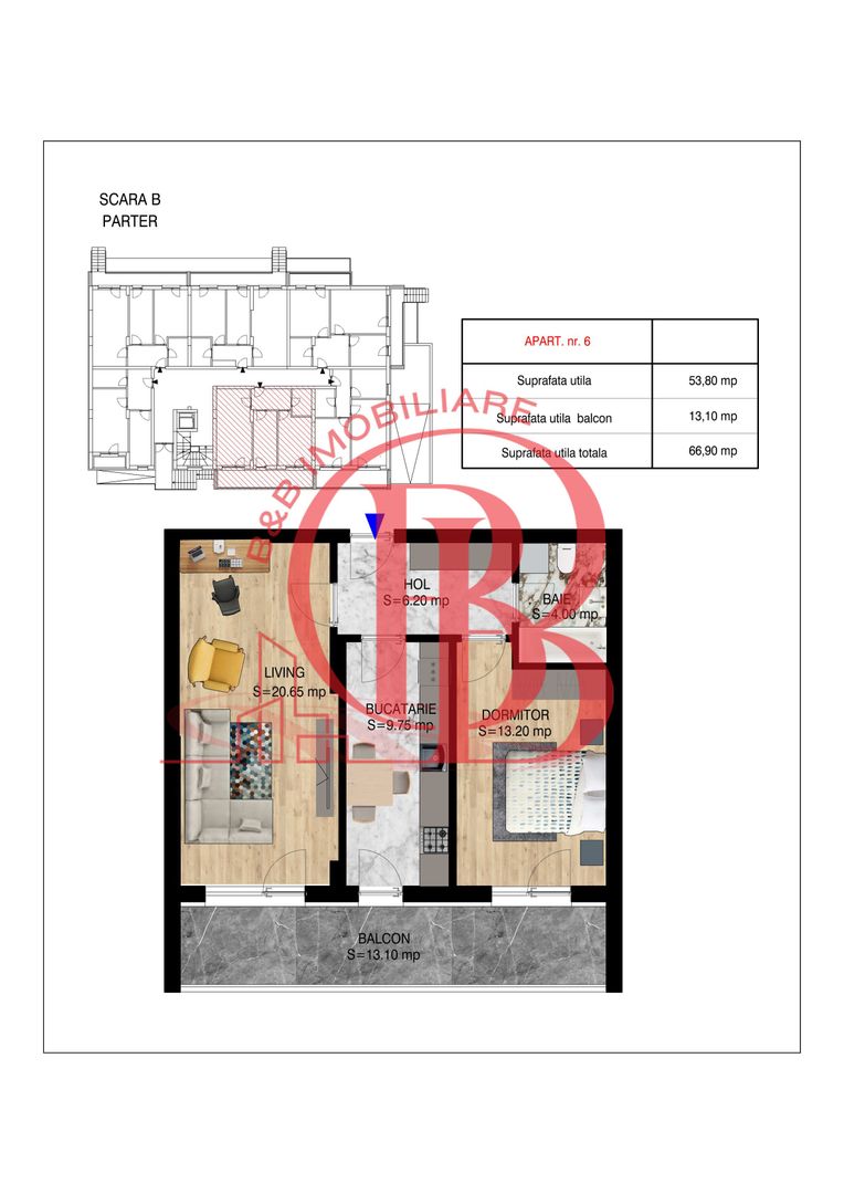 2 camere decomandat   Pallady Metrou Nicolae Teclu - Schiță 10