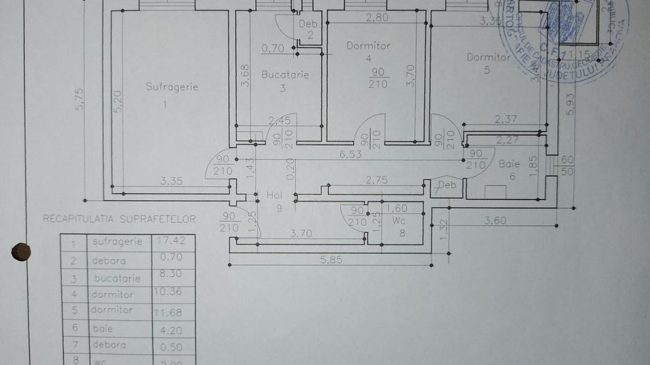 Apartament cu 3 camere, decomandat, zona Republicii - Poză 11