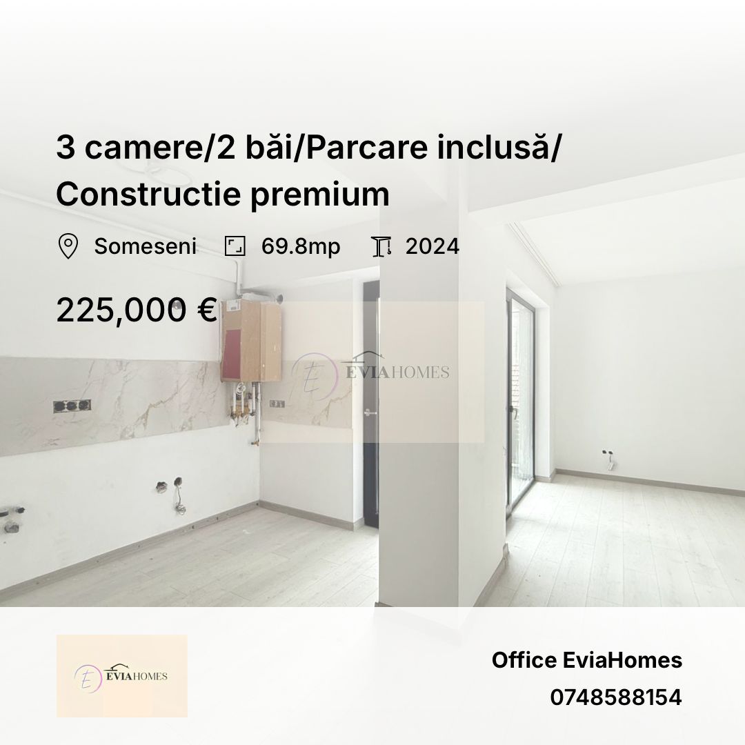 3 camere/2 băi/Parcare inclusă/Constructie premium - Poză 1