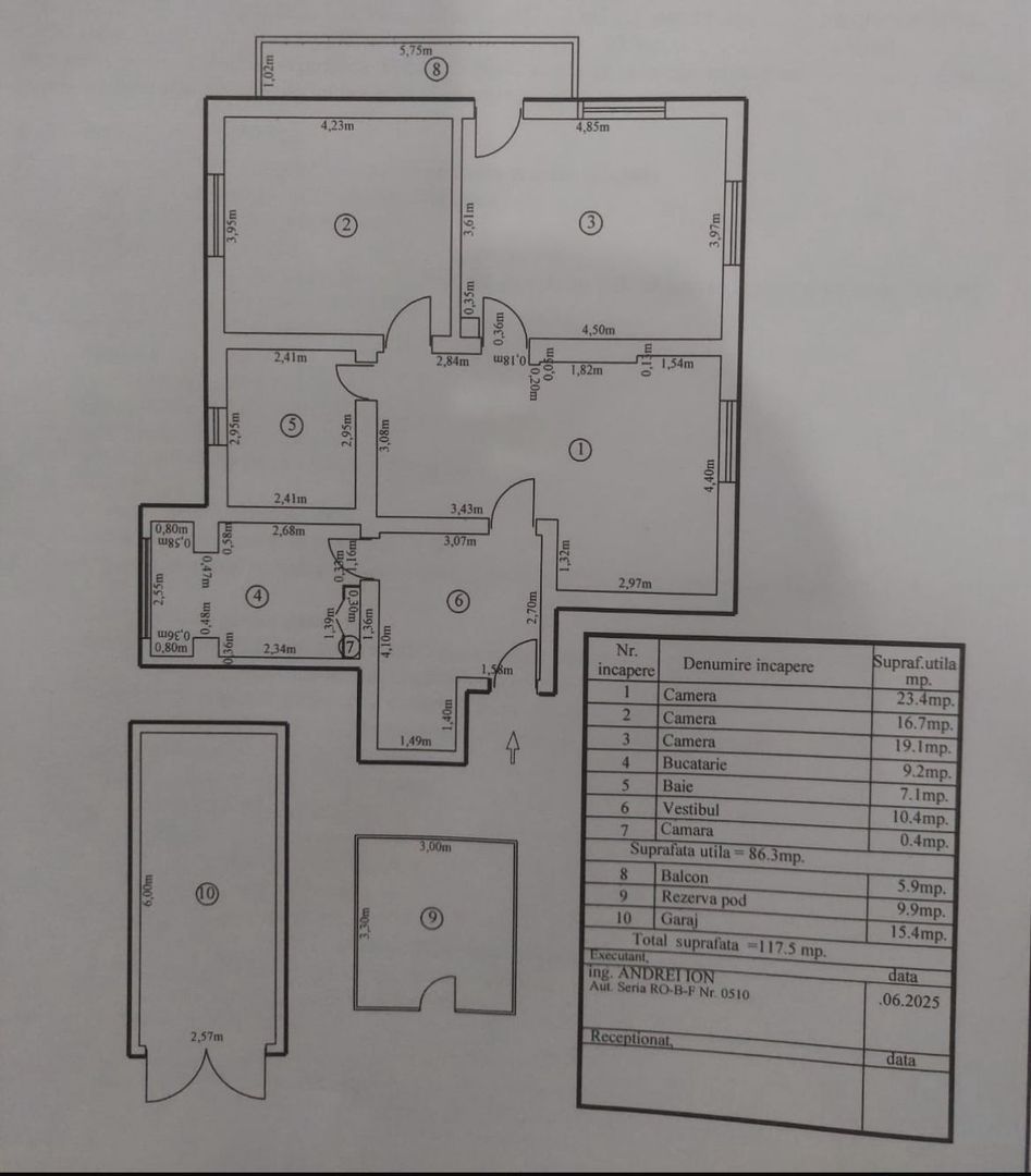 OPORTUNITATE APARTAMENT 3 CAMERE ZONA CISMIGIU + GARAJ + BOXA + CENTRALA PROPRIE - Schiță 14