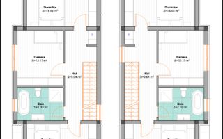 Duplex cu 4 camere, despărțit prin camera tehnica | Mosnita Noua | Barista - Poză 6