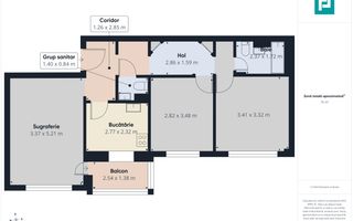 Apartament decomandat cu 3 camere, etaj II,  Alfa - Poză 8