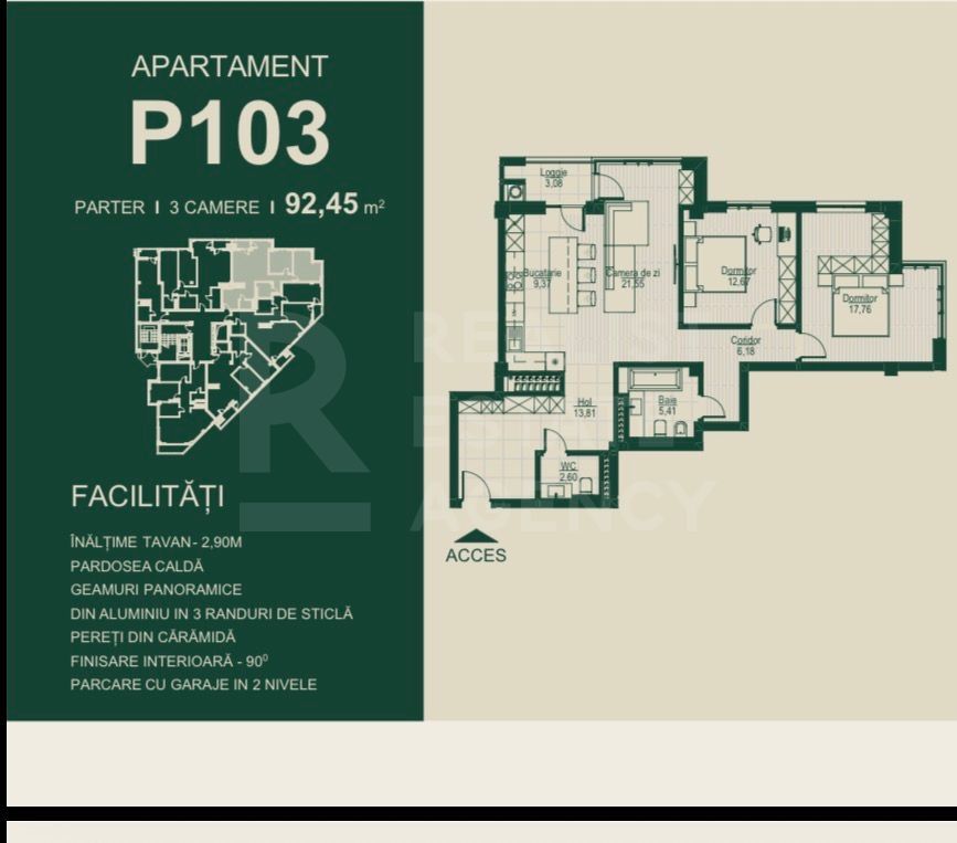 Vânzare, apartament 3 camere, complexul SEVEN Park - Ialoveni - Poză 7