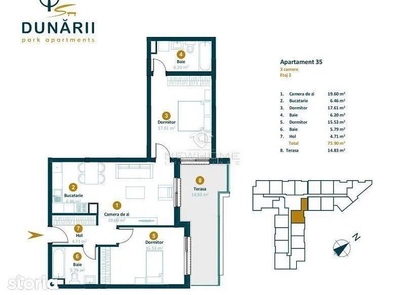 Apartamente de vanzare cu 3 camere zona Intre Lacuri - Poză 2