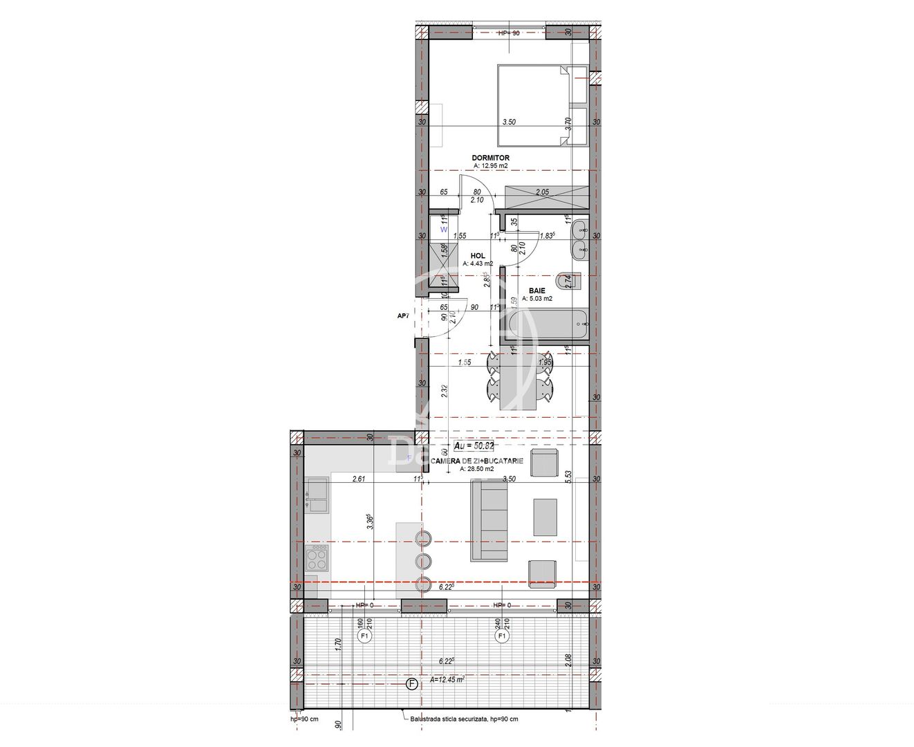Apartament 2 camere, terasa - aer conditionat  (NCL-COL-ap.7) - Poză 7