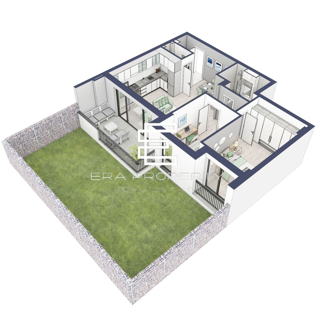 Apartament 3 camere | parter cu gradina | Zona Alba Iulia – Sibiu - Schiță 12