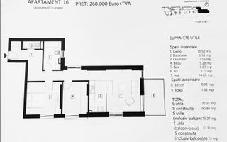 APARTAMENT 2 CAMERE + 9 MP BIROU | ZONA EMINESCU | DACIA - Schiță 12