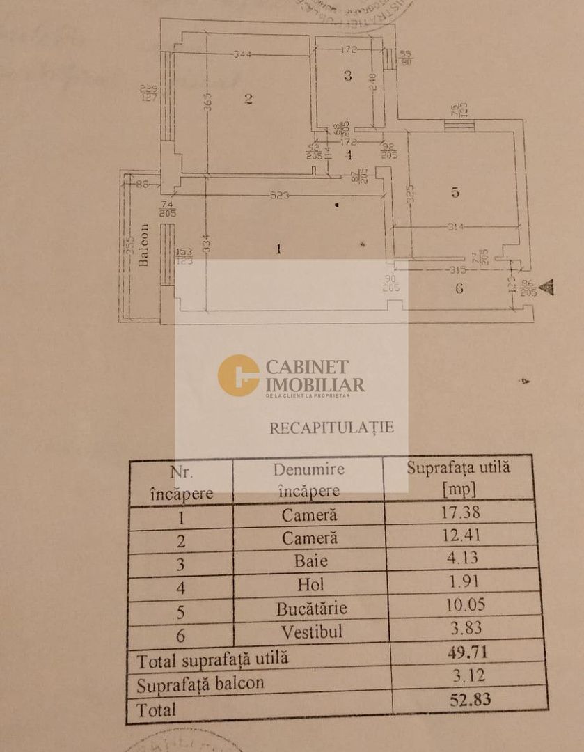 2 Camere-53MP | Reabilitat | Renovat | Centrala | Creditabil | M Lujer - Schiță 7