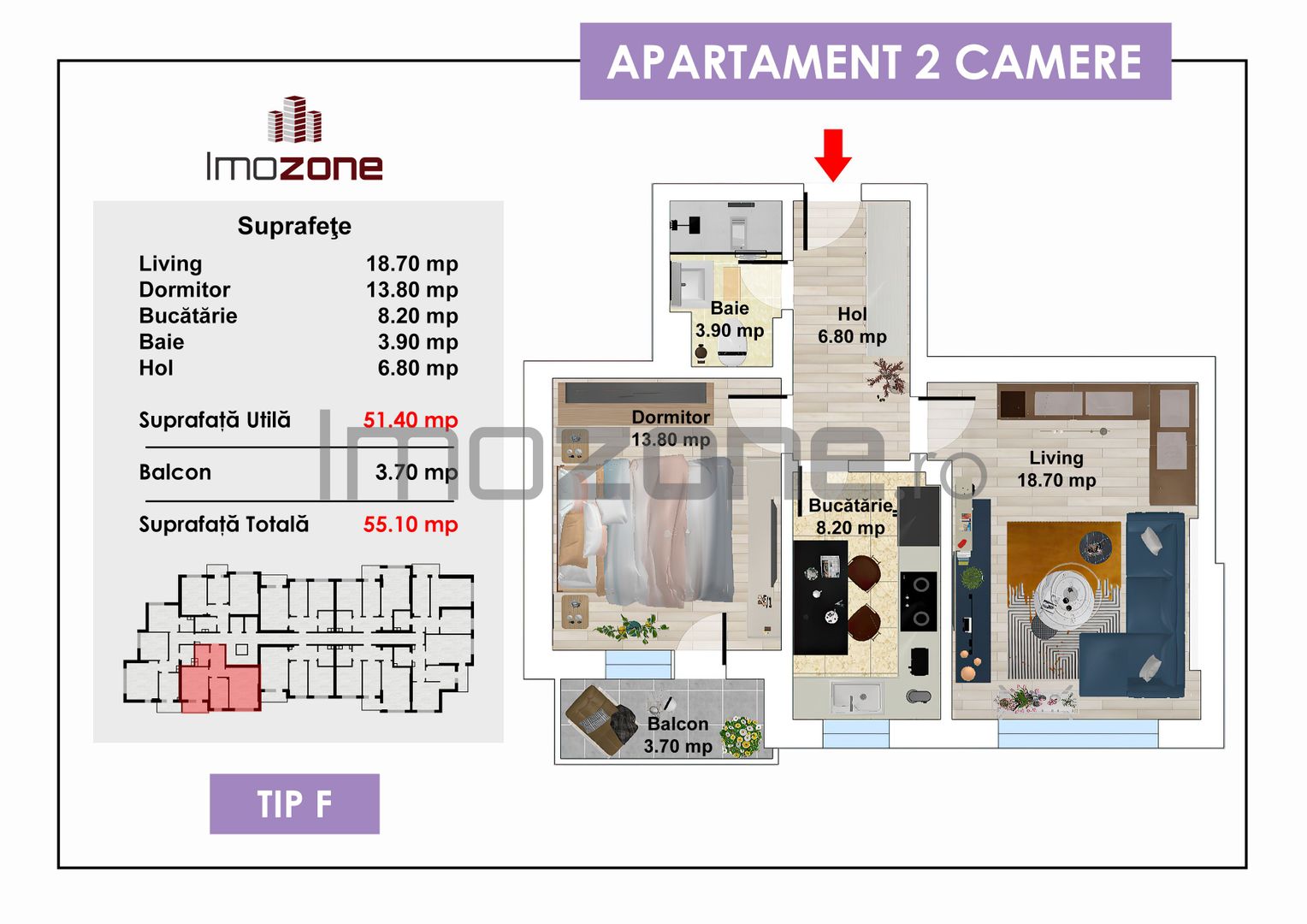2 camere cu CENTRALA PROPRIE, COMISION 0%, MUTARE RAPIDA, NOU, etaj intermediar - Poză 9