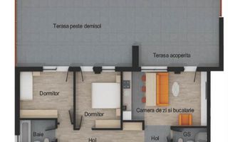Apartament 3 camere, 2 bai, 64 mp utili, terasa 74 mp, garaj, boxa - Poză 2