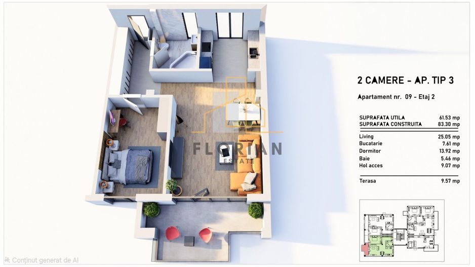 Apartament 2 camere, bloc nou, Braytim - Comision 0% - Poză 5