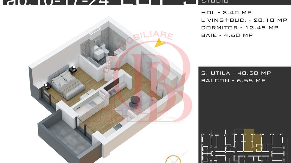 Apartament 2 camere-Promo Loc Parcare-Metrou Teclu-Pallady - Schiță 1