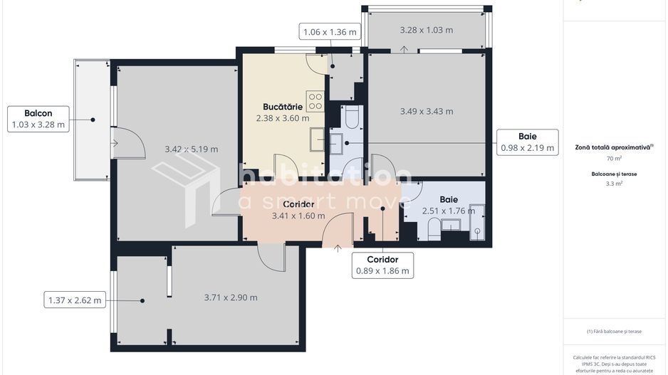 Apartament spațios, 3 camere si 3 balcoane – Girocului, Comision 0% - Poză 19