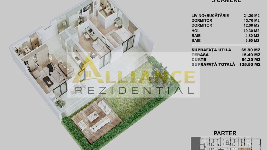 APARTAMENTE NOI CU CURTE PROPRIE | STR. BIRUINTEI I METROU - Poză 8