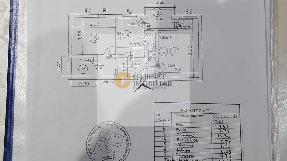 2 Camere - 60MP | Decomandat | 1994 | Mobilat | Utilat | Lujerului - Schiță 9