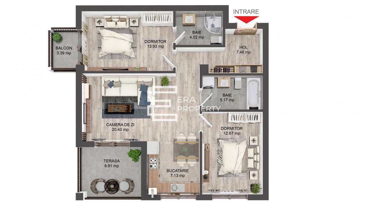 Apartament 3 camere, 71 mp, boxa - Selimbar - Schiță 9