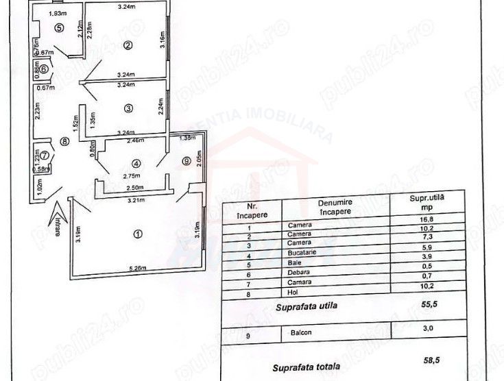 Apartament 3 camere decomandate – etaj 2 – Micro 21, Galați - Poză 7