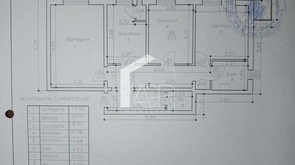 Apartament cu 3 camere, decomandat, zona Republicii - Poză 11