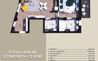 Apartament 2 camere Pallady, Titan,Fix la Parcul Teilor,Bl Boutique - Poză 6