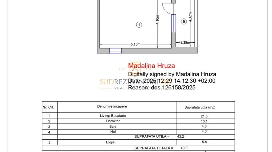 Apartament 2 camere - tip studio, Aparatorii Patriei, Viva Residence - Schiță 8