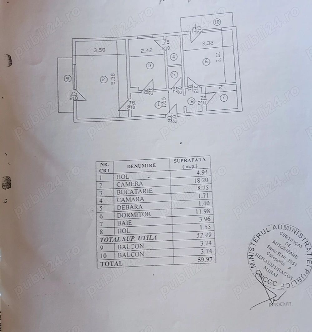 De vanzare apartament 2 camere Decomandat/Centrala proprie - Poză 8