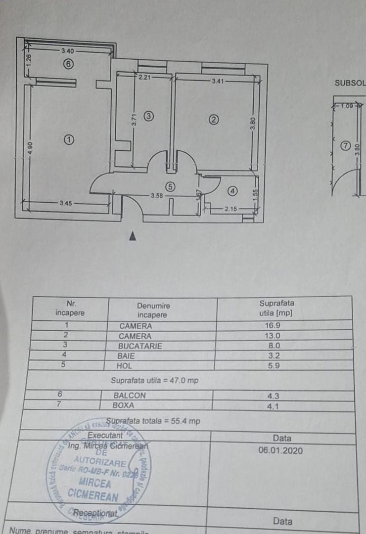 TOMIS III - Apartament 2 camere | gaz | balcon | de inchiriat - Schiță 2
