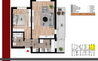 2 CAMERE | 57.50 MP | CAMPUS SCOLAR 650M | METROU 15 MIN | 106.000€ - Poză 6