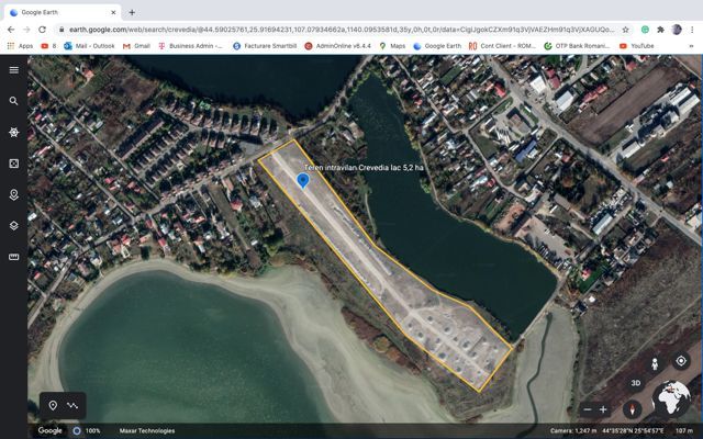 Teren intravilan Crevedia cu iesire la lac pe 2 laturi - Poză 1