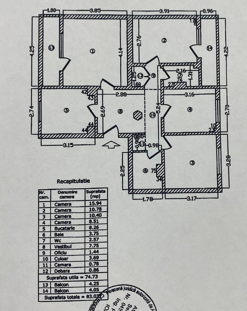 Apartament 4 camere Victoriei - Schiță 16
