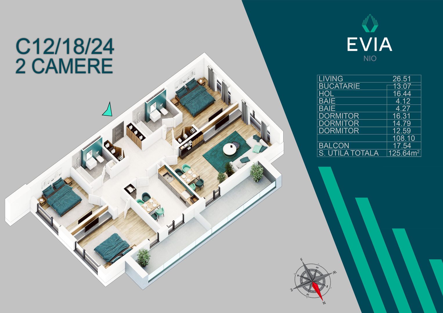 4 CAMERE- FINISAJE PREMIUM-METROU TECLU! - Poză 6