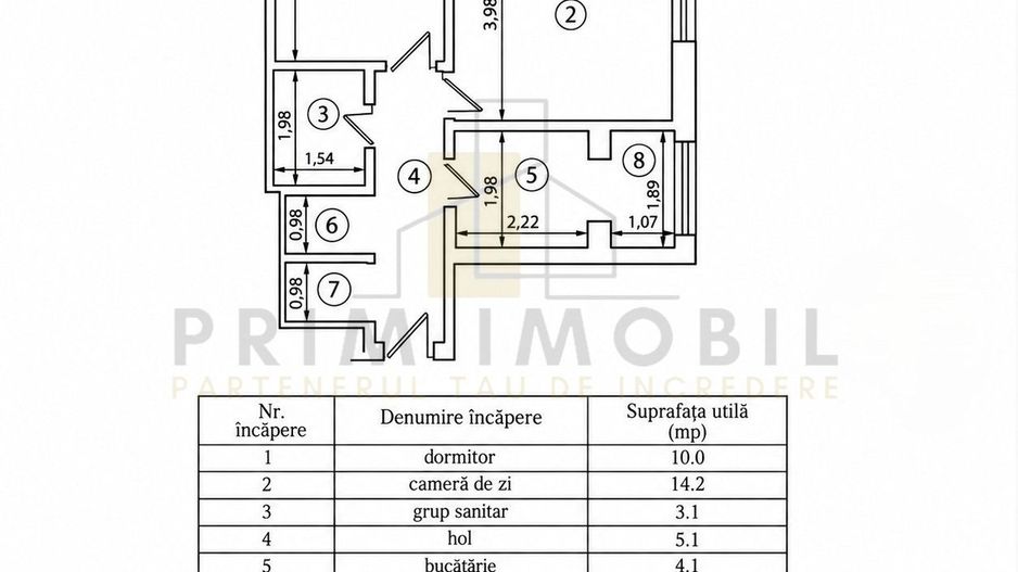 Apartament 2 camere, Hala Centrala, etaj 8, vedere panoramica, renovat - Poză 22