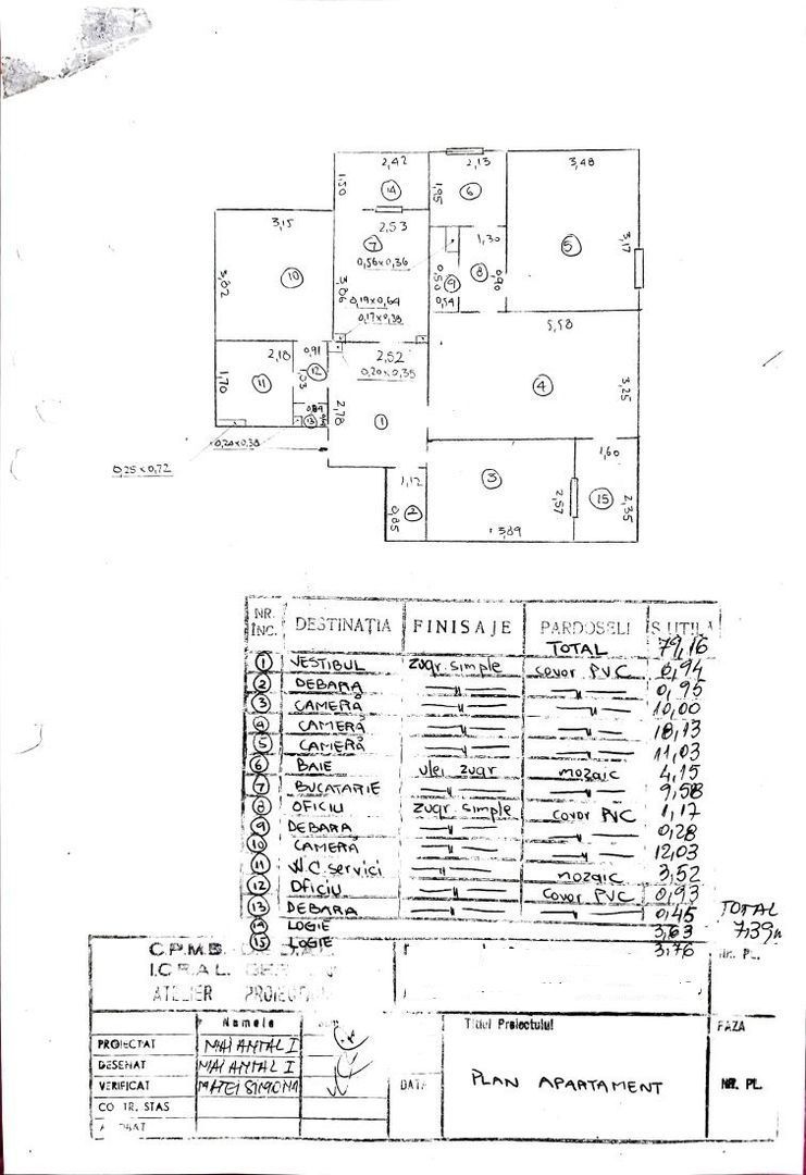 Apartament 4 camere. Zona Panselelor. Cu Centrala. - Poză 9