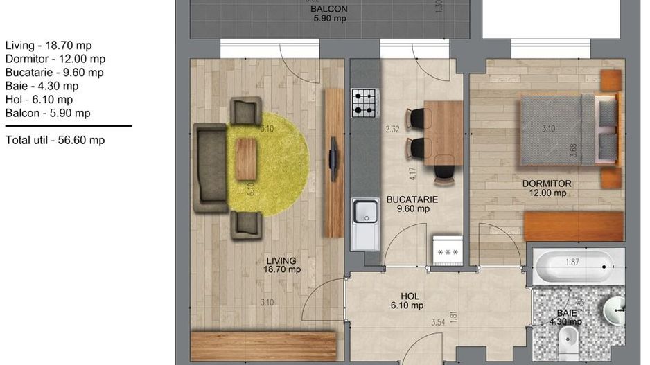 2cam.dec-57mp/metrou Berceni/3-5min pe jos - Poză 1