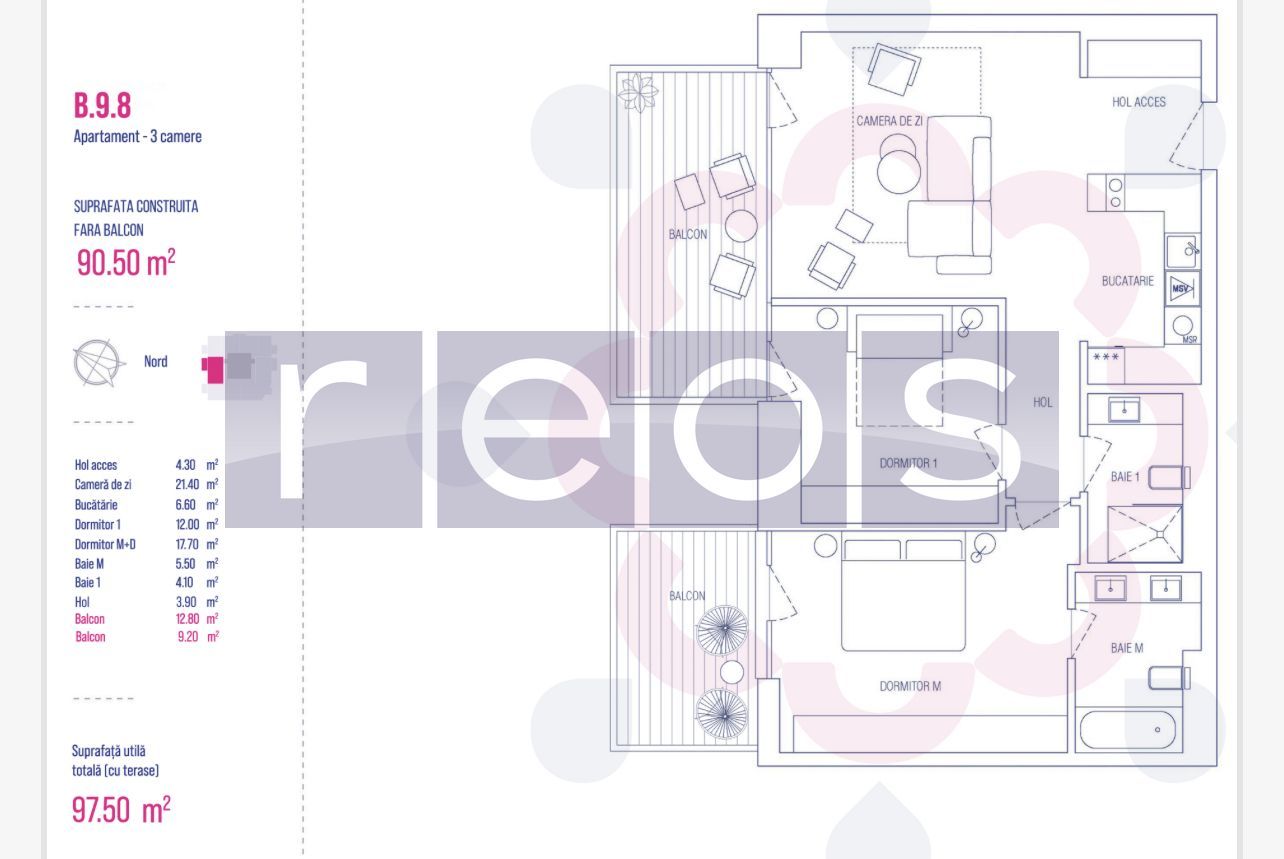 ETAJ 9-13 | 3CAMERE |VEDERE PANORAMICA| PARCARE|TERASA |ONE VERDI PARK - Schiță 14