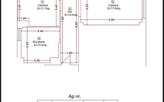 APARTAMENT SPATIOS CU VEDERE PE 2 PARTI - Schiță 2