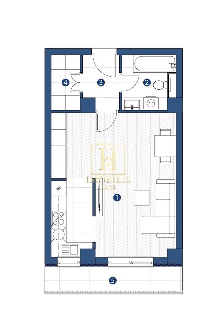 Comision 0%! Ap. cu 1 camera, 43.61mp, predare decembrie 2025- Galata - Poză 3