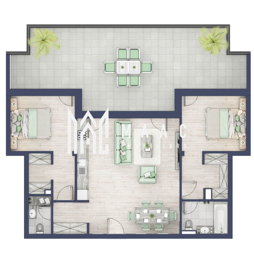 Penthouse 3  camere | Etaj 4 | Balcon 45.6 mp | Turnisor - Poză 1